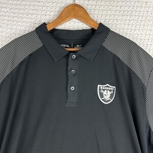 Las Vegas Raiders Antigua Polo Shirt 3XLT NFL Black Performance Golf
